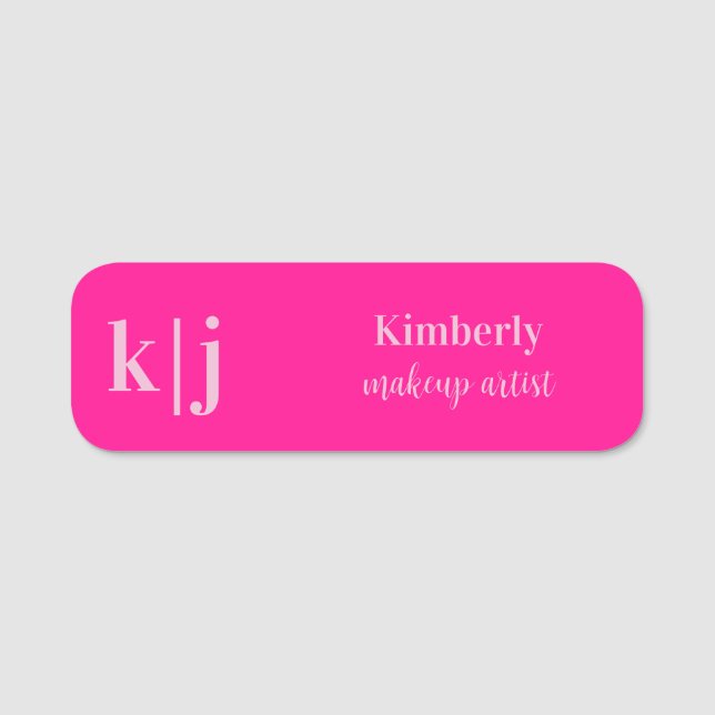 Etiqueta De Nome Stylish Makeup Artist Employee Name Badge (Frente)