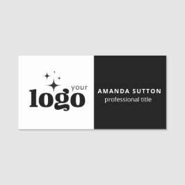 Etiqueta De Nome Sua Logo Aqui Ímã Nome Empresarial do Funcionário