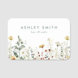 Etiqueta De Nome Summer Wildflower Field