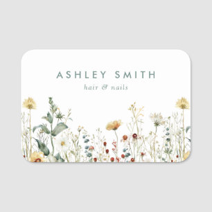 Etiqueta De Nome Summer Wildflower Field