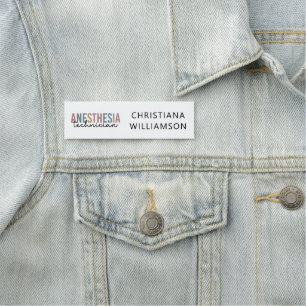 Etiqueta De Nome Técnico de Anestesia Retro Técnico de Anestesia