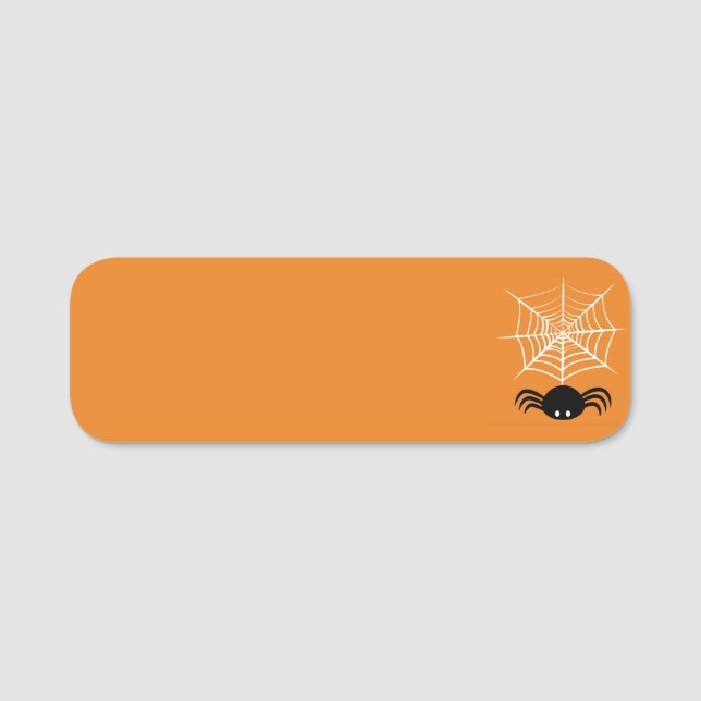Etiqueta De Nome Teia de Aranha de Halloween (Frente)