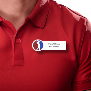 Etiqueta de Nome Tema Instrutor de Golfe Profissio