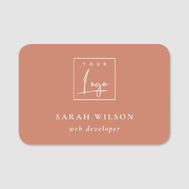 Etiqueta De Nome Terracotta Rust Logotipo comercial do Promocional 