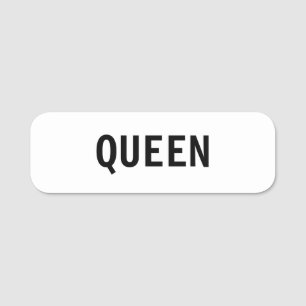 Etiqueta De Nome Texto Editável QUEEN