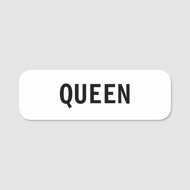 Etiqueta De Nome Texto Editável QUEEN (Frente)