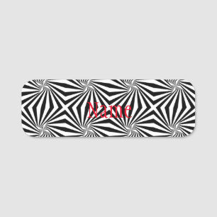 Etiqueta De Nome Thunder_Cove do Padrão Radiador Branco Preto