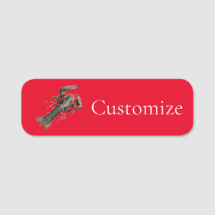 Etiqueta De Nome Thunder_Cove, lagosta fresca de madeira