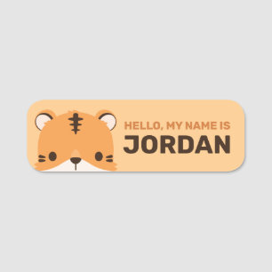 Etiqueta De Nome Tigre de Cuta com Nome Personalizado