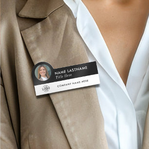 Etiqueta De Nome Título de Foto do Logotipo Personalizado Branco Pr
