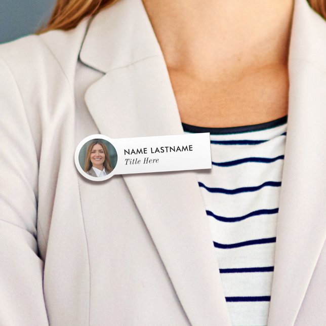 Etiqueta De Nome Título de Negócios Simples do Sleek Basic (Criador carregado)