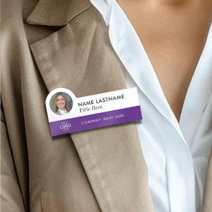 Etiqueta De Nome Título do logotipo personalizado White Modern roxo