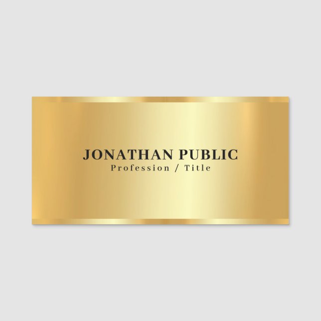 Etiqueta De Nome Trendência Elegante Profissional Personalizada Gla (Frente)