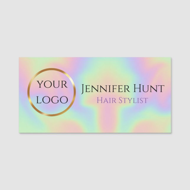 Etiqueta De Nome Trendy Black E Dourado (Frente)