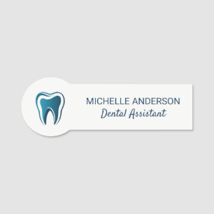 Etiqueta De Nome Trendy Professional Dental Assistant branco