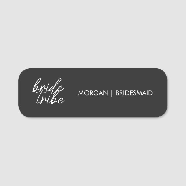 Etiqueta De Nome Tribo Bride | Bachelorette Bridesmaid Modern (Frente)