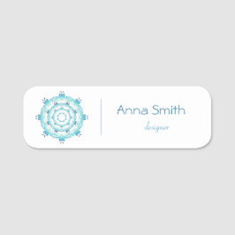 Etiqueta De Nome Turquesa étnica Mandala
