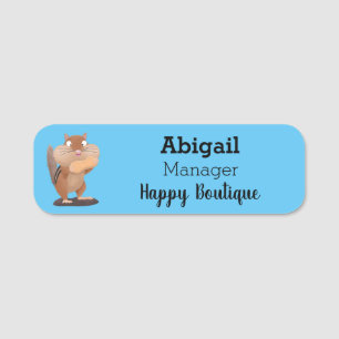 Etiqueta De Nome Um desenho animado e engraçado