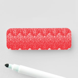 Etiqueta De Nome um fundo vermelho e branco com muitos pontos