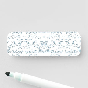 Etiqueta De Nome um wallpaper azul e branco com um padrão