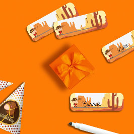 Etiqueta De Nome Vaqueiro Oeste Selvagem