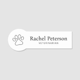 Etiqueta De Nome Veterinária da Impressão Mínima Moderna