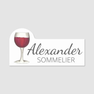 Etiqueta De Nome Vidro Bar Vidro Vinha Vinha Sommelier