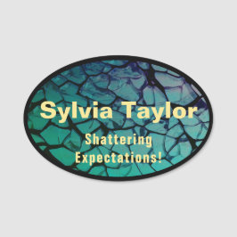 Etiqueta De Nome Vidro Quebrado