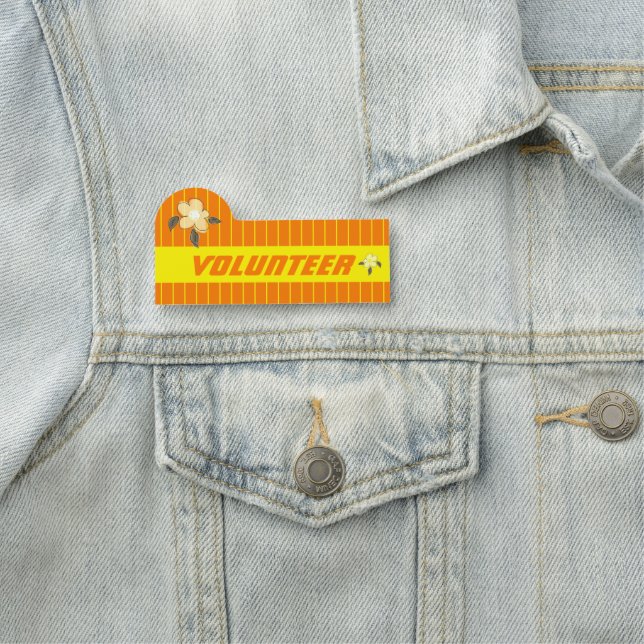 Etiqueta De Nome Voluntário de Leitura Fácil Laranja Brilhante (In Situ)