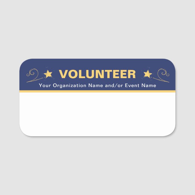 Etiqueta De Nome Voluntário para Funcionarios de Eventos Escolares  (Frente)