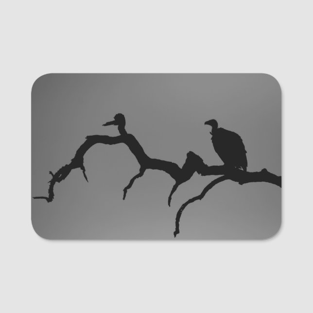 Etiqueta De Nome Vulture Silhouette (Frente)