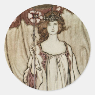 Etiqueta de Nouveau da arte da parteira das fadas