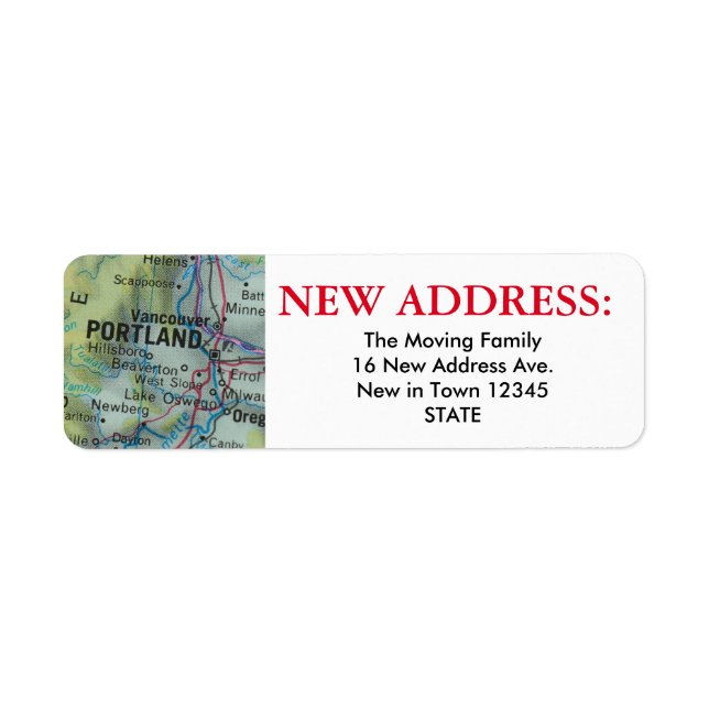Etiqueta de Novo Endereço Portland (Frente)
