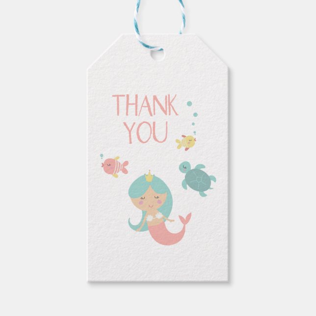 Etiqueta de obrigado de aniversário da Sereia (Frente)