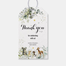 Etiqueta de Oferta de Chá de fraldas de Madeira