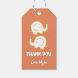 Etiqueta de Oferta de Elefante Laranja