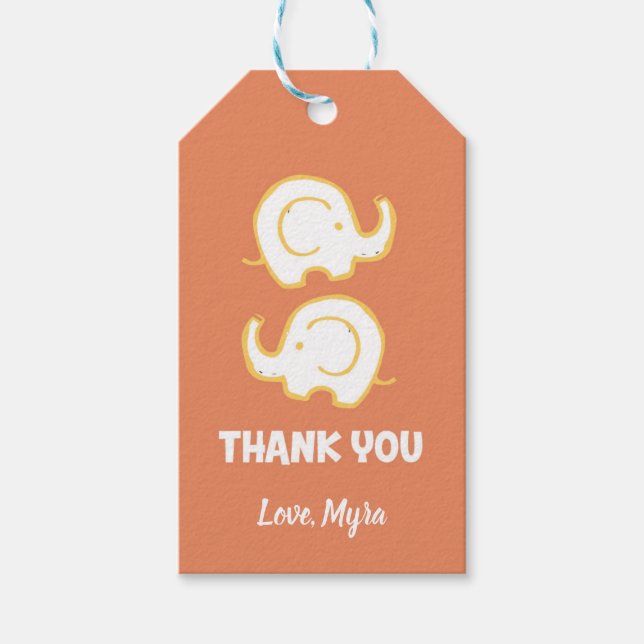 Etiqueta de Oferta de Elefante Laranja (Frente)