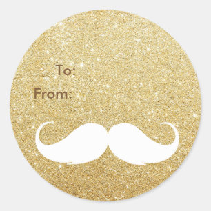 Etiqueta de oferta de feriado de bigode de Papais 