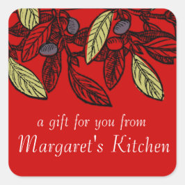 Etiqueta de oferta de galho de azeitona de cor per