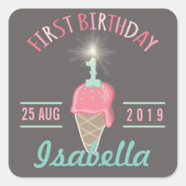 Etiqueta de Oferta de primeiro aniversario Reparad