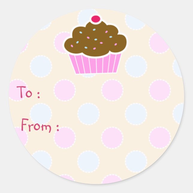 Etiqueta de Oferta do Cupcake Cloud (Frente)