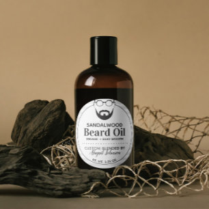 Etiqueta de óleo de barba masculina, personalizad