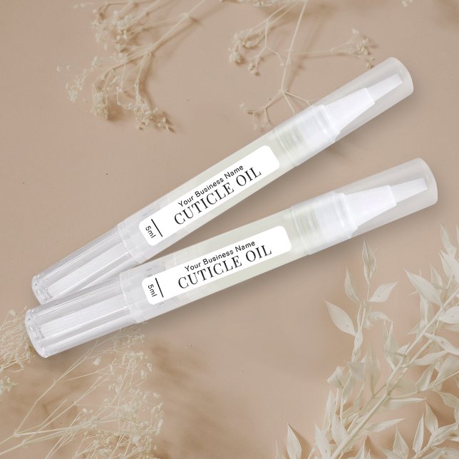 Etiqueta de Óleo de Caneta de Torre Cosmética de 3 (Minimalist cosmetic twist pen product labels with fully editable text & colors)