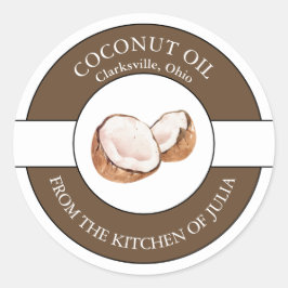 Etiqueta de óleo de coco