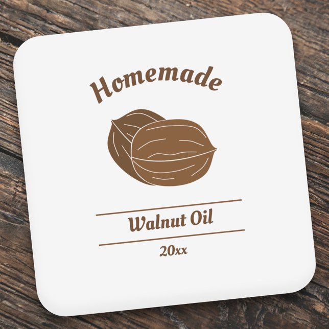 Etiqueta de Óleo de Noz Editável (Walnut Oil Label Sticker)