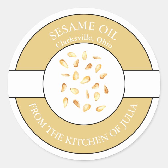 Etiqueta de óleo de sésamo (Frente)
