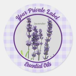 Etiqueta de Óleos Essenciais Privados de Gingham l