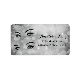 Etiqueta de Olhos Prateados Doce e Esparsa