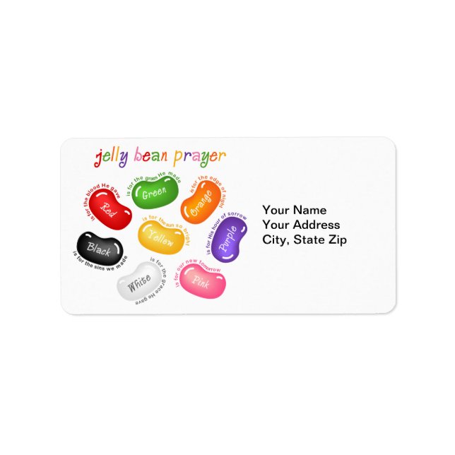 Etiqueta de Oração de Jelly Bean (Frente)
