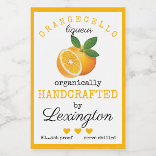 Etiqueta de Orangecello para garrafas pequenas